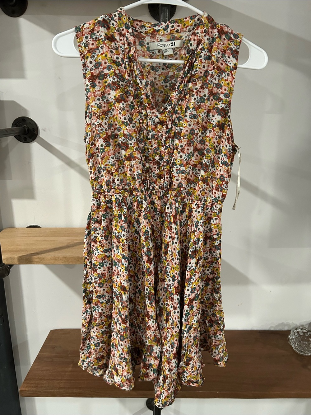 Forever 21 Floral Sleeveless V-Neck Dress in Multi